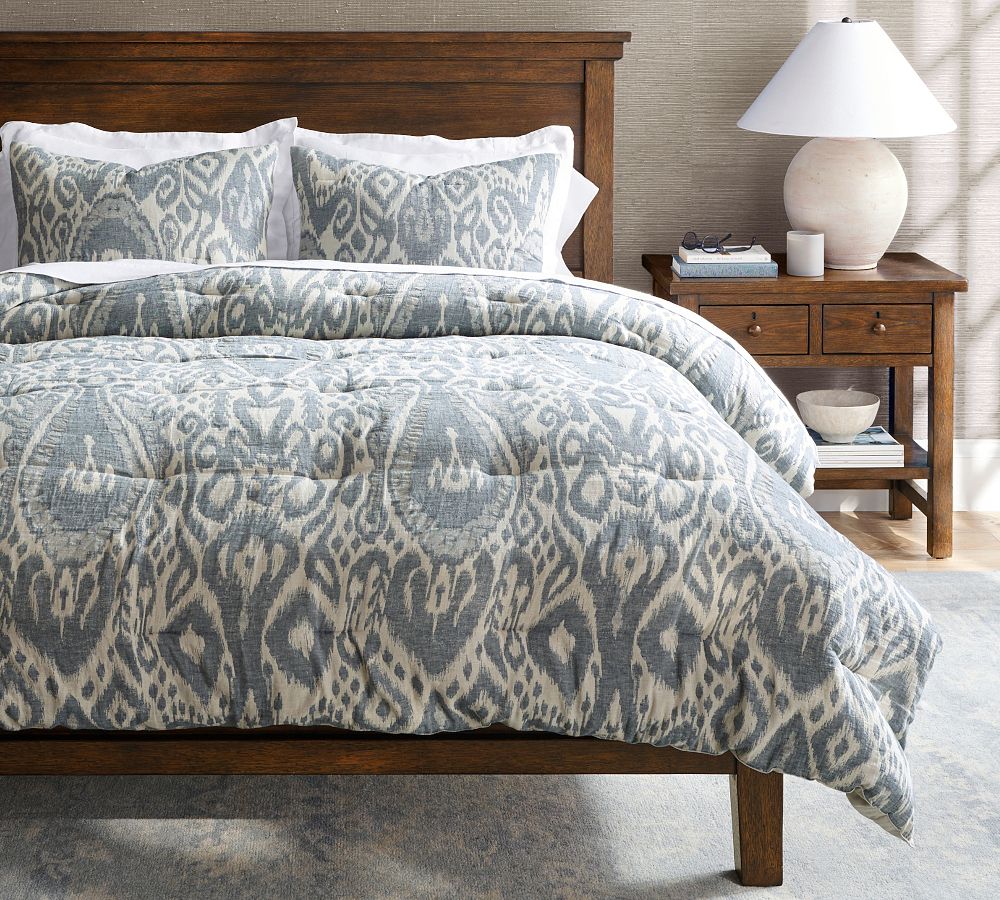 Ikat Jacquard Comforter - Blue, King/Cal. King