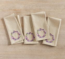 Monique Lhuillier Provence Embroidered Cotton Napkins - Set of 4