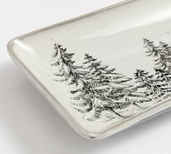 Rustic Forest Stoneware Cookie Platter