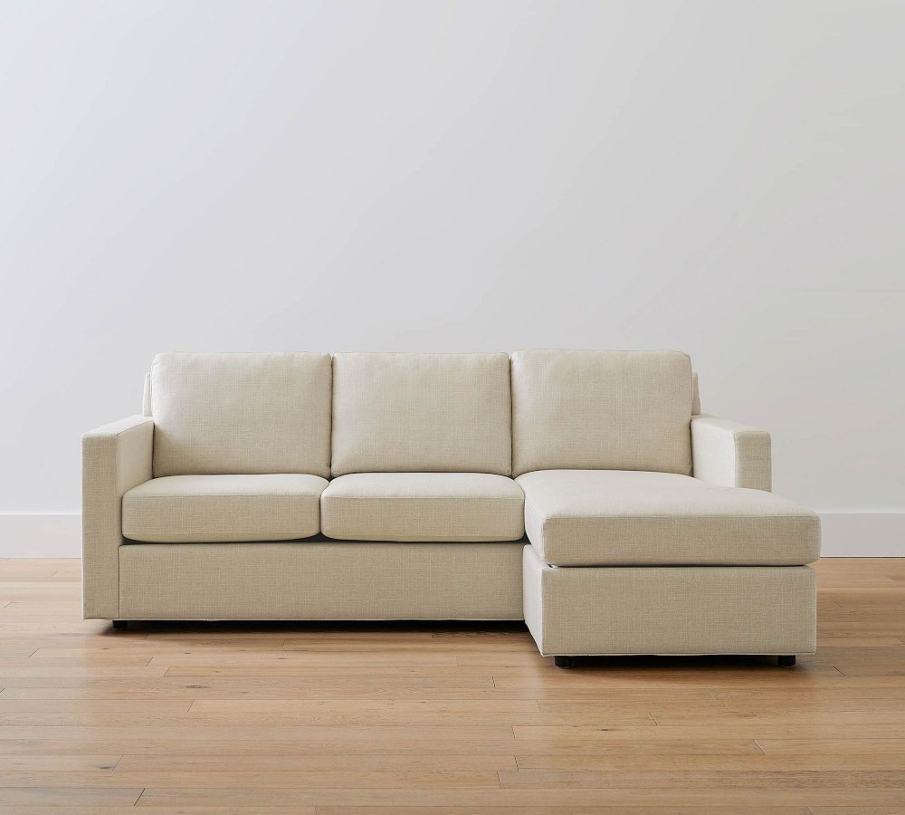 Sanford Square Arm Reversible Chaise Sectional - Storage Available (74"&ndash;87")