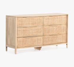 Dolores 6-Drawer Cane Dresser (58&quot;)