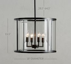 Manor Outdoor Round Glass &amp; Iron Pendant (18")