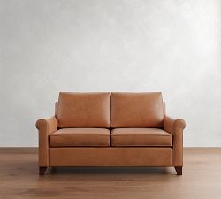 Cameron Roll Arm Leather Sofa (66&quot;&ndash;100&quot;)
