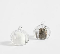 Glass Pumpkin Salt &amp; Pepper Shakers