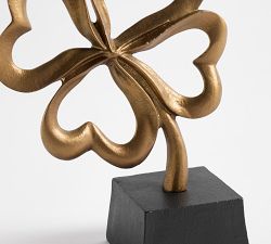 Handcrafted Brass Four Leaf Clover Object