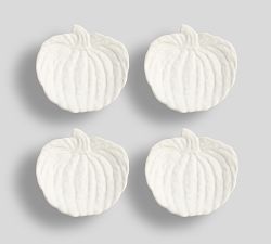 Pumpkin Stoneware Appetizer Plates - Set of 4
