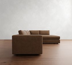 Carmel Wide Arm Leather Return Bumper Sectional (113&quot;&ndash;125&quot;)