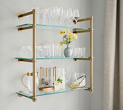 Everson Brass Tiered Shelves (36")