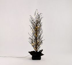 Twinkling Halloween Tree with Ornaments