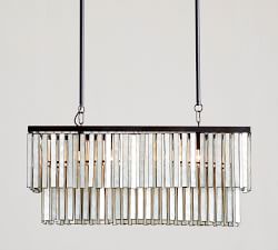 Astrid Capiz Rectangular Chandelier (37")