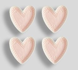 Cookie Heart Stoneware Appetizer Plates - Set of 4