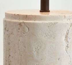 Damen Petite Travertine Table Lamp (9")