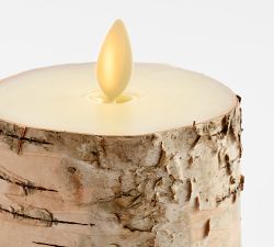Flameless Birch Pillar Candles
