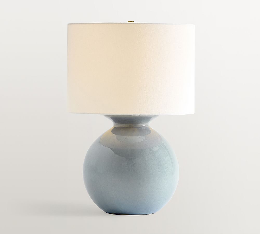 Mccoy Ceramic Globe Table Lamp (16"-24") - Blue, Large