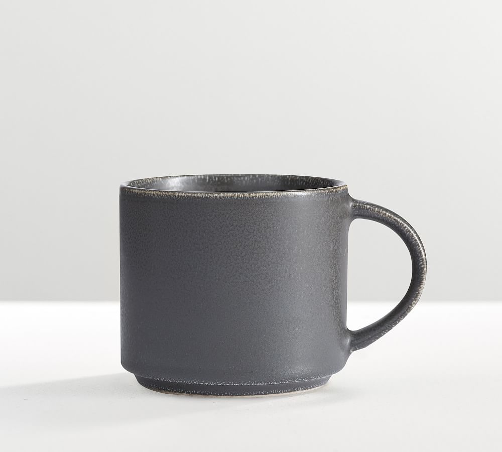 Mason Stoneware Mugs - Set of 4 - Set of 4 - Charcoal