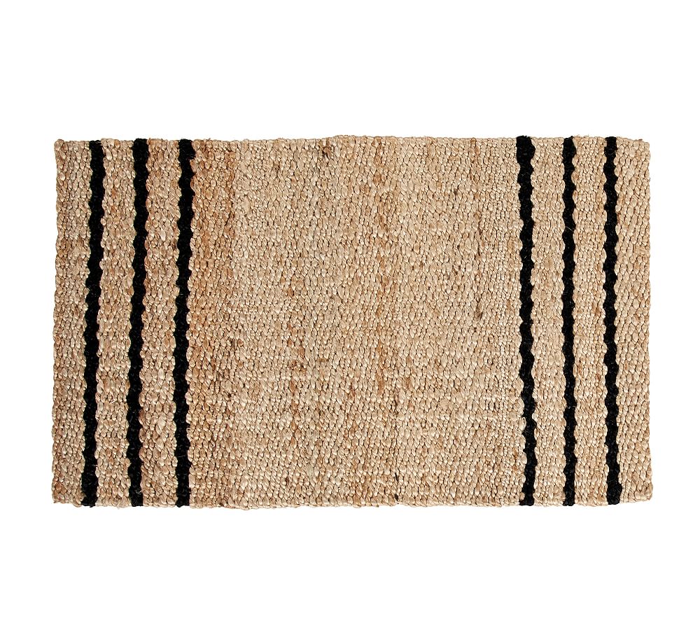 Three Striped Jute Doormat - 22" x 36", Natural