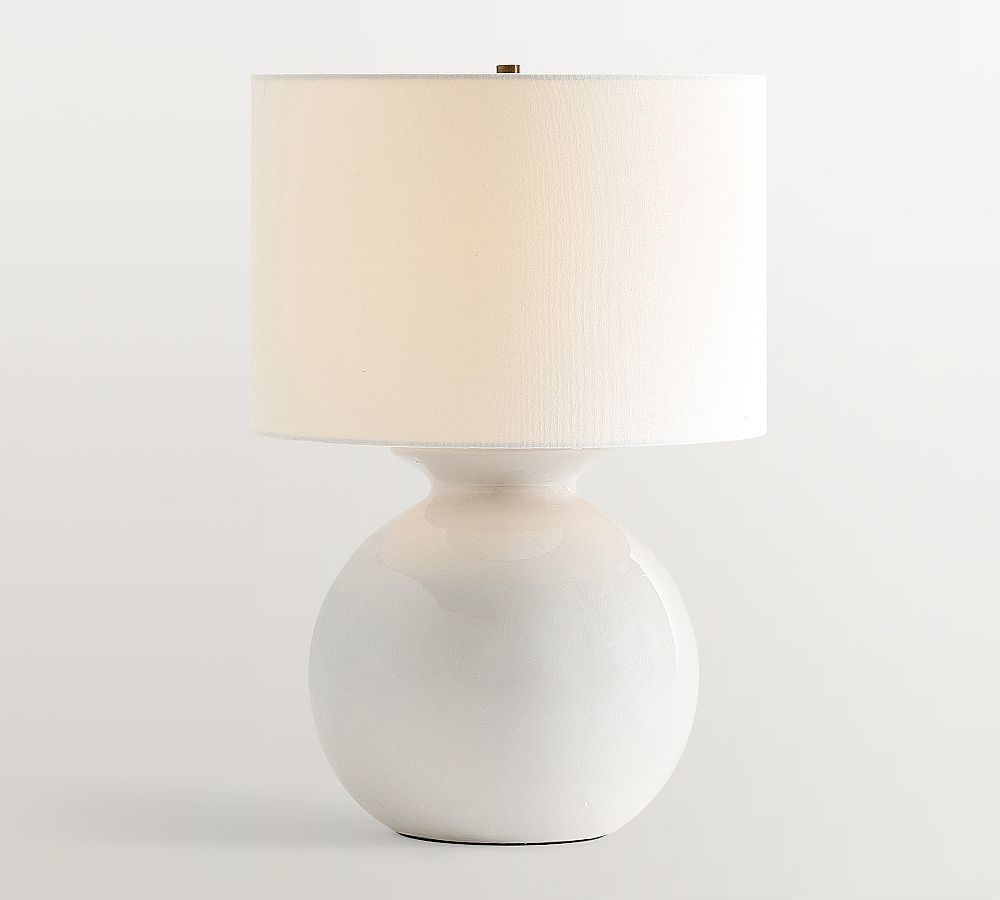 Mccoy Ceramic Globe Table Lamp (16"-24") - White, Large