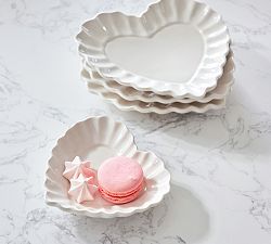 Heirloom Scalloped Heart Stoneware Candy Dish