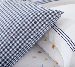 Gingham Check Organic Percale Pillowcases - Set of 2