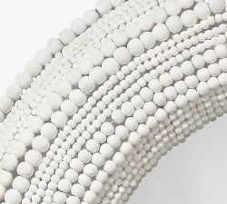 Jaya Handcarved Wood Beaded Round Wall Mirror