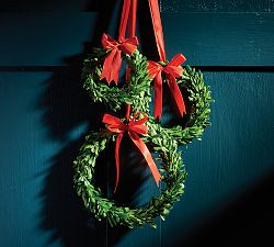 Preserved Boxwood Holiday Wreaths - Set of 3