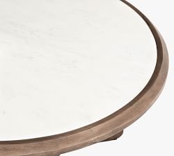 Dante Reclaimed Wood &amp; Marble Round Coffee Table