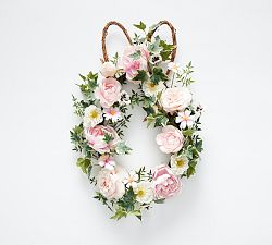 Faux Floral Bunny Shaped Wreath