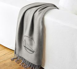 Golden State Warriors™ Embroidered Throw, Charcoal