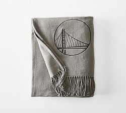 Golden State Warriors™ Embroidered Throw, Charcoal