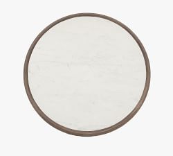 Dante Reclaimed Wood &amp; Marble Round Coffee Table