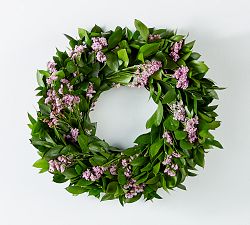 Fresh Misty Blue &amp; Israeli Ruscus Wreath