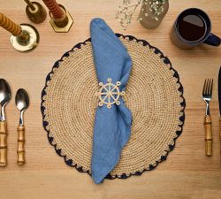 Handwoven Nautical Napkin Rings, Set of 4