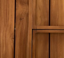 Constantine Wicker &amp; Teak Round Storage Coffee Table