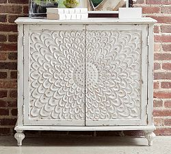 Diablo Carved Wood Storage Cabinet