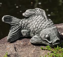 Cast Stone Concrete Koi Fish Garden Object