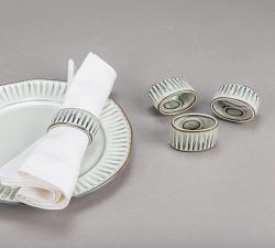 Colonnade Stoneware Napkin Rings - Set of 8