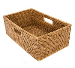 Tava Handwoven Rattan Rectangular Shelf Basket