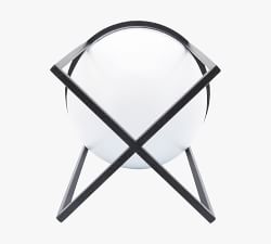 Vanessa White Metal Planters with Black Stand - Set of 2