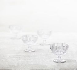 Fluted Glass Footed Bowl - Set of 4
