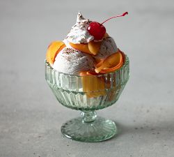 Fluted Glass Footed Bowl - Set of 4