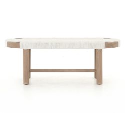 Keiko Teak Woven Outdoor Bench