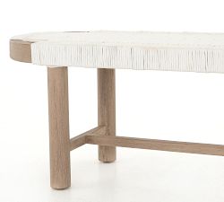Keiko Teak Woven Outdoor Bench