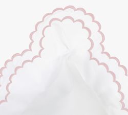 Maci Double Scalloped Percale Embroidered Sham - Set of 2