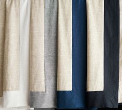 Open Box: Emery Border Linen Curtain