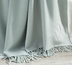 Personalized Hand-Knotted Fringe Throw