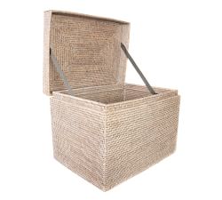Tava Handwoven Rattan Rectangular Hinged Chest