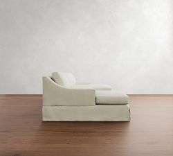 York Slope Arm Slipcovered Double Chaise Sectional (107"&ndash;127")
