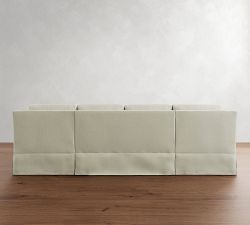 York Slope Arm Slipcovered Double Chaise Sectional (107"&ndash;127")