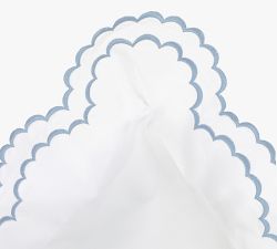 Maci Double Scalloped Percale Embroidered Sham - Set of 2