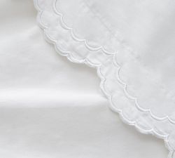 Maci Double Scalloped Percale Embroidered Sham - Set of 2